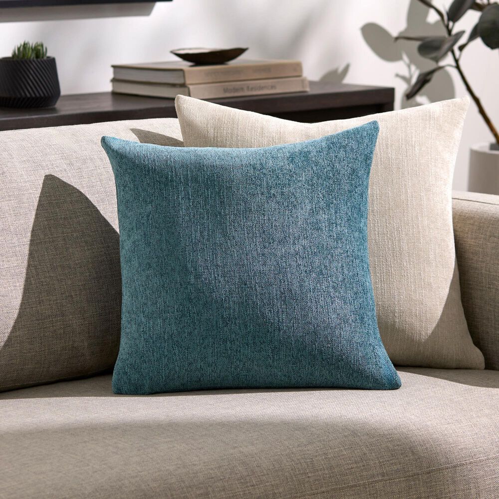 Surya Zunaira 20&quot; Square Throw Pillow in Slate Blue, Slate and White, , large