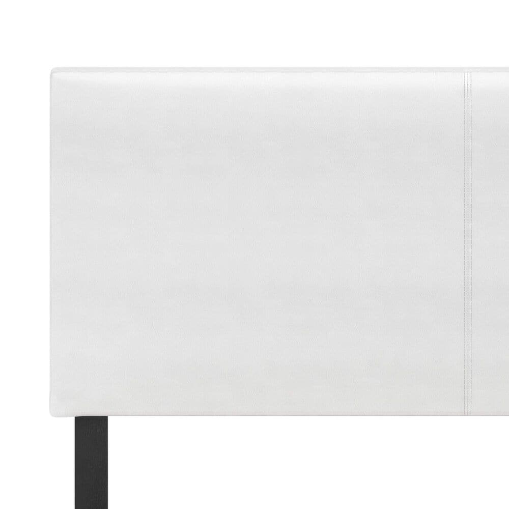 HOMLUX Pessac Twin PU Leather Upholstered Panel Bed Frame in White, , large