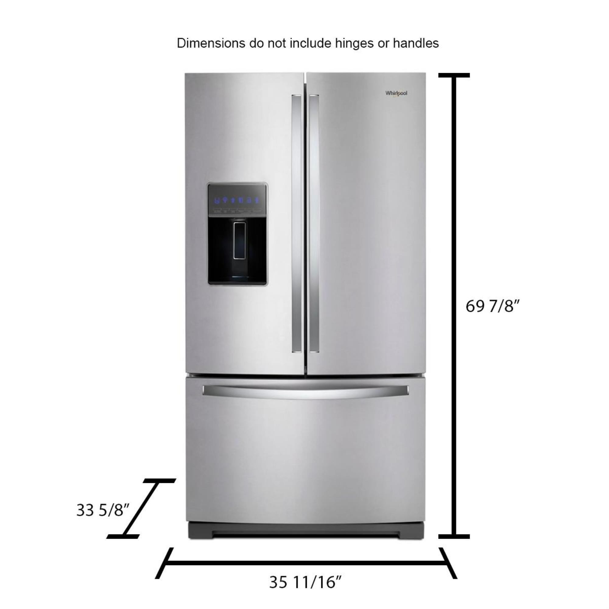 how wide is a double door refrigerator