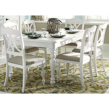 Belle Furnishings Summer House 7-Piece Rectangular Table Set in Oyster White, , large