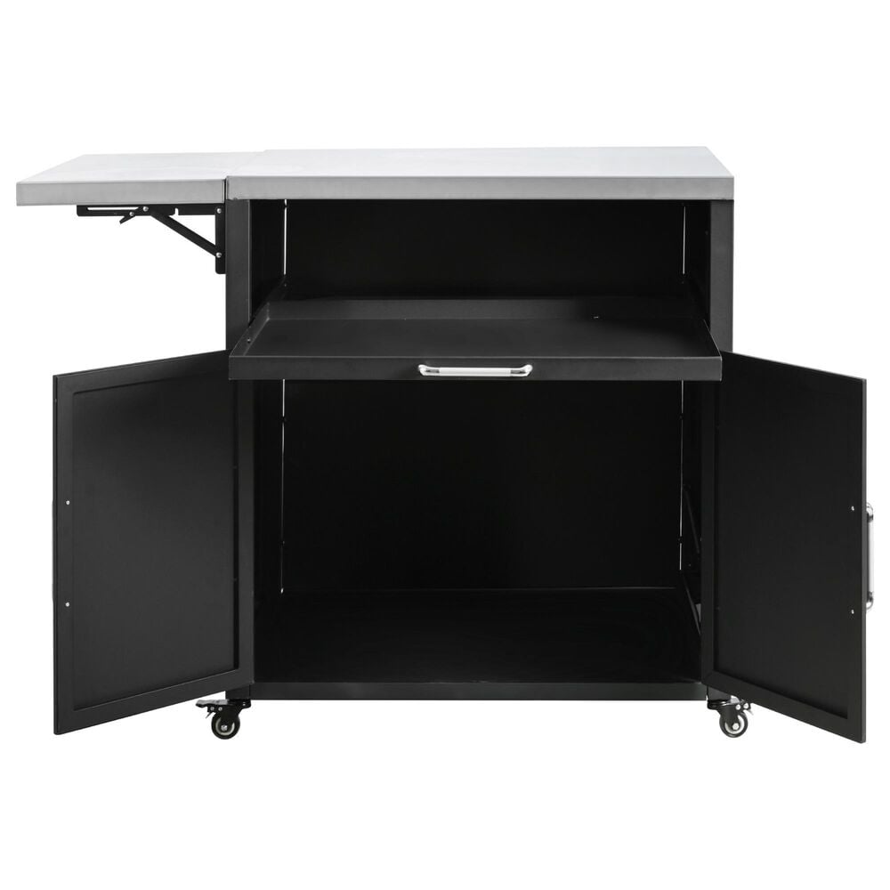 Hearth and Haven Patio Serving Cart in Matte Black, , large
