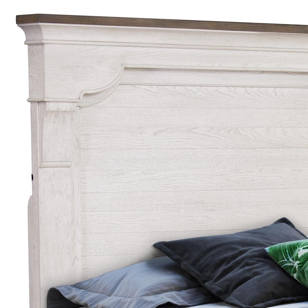 Sasha Lee Traditional Queen Storage Bed in Two Tone Hickory, , large
