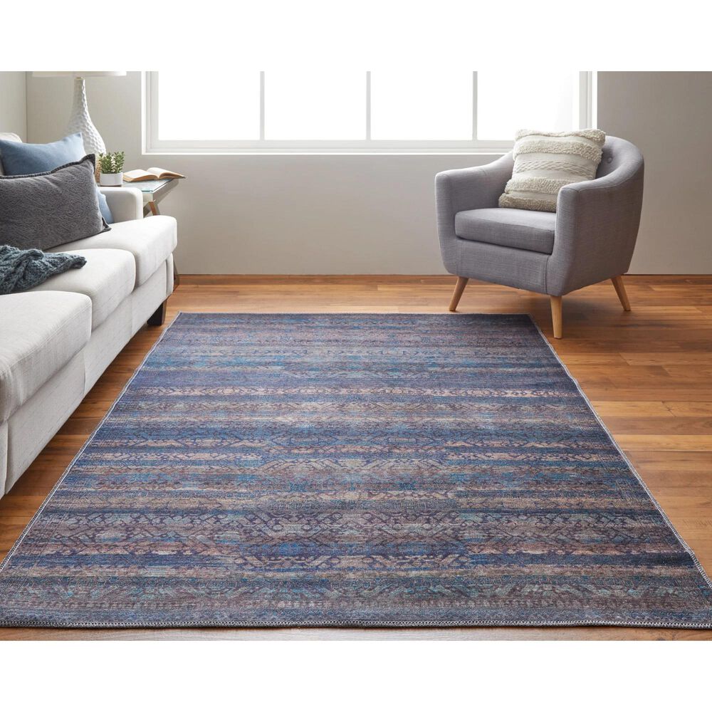Feizy Voss 5&#39;3&quot; x 7&#39;6&quot; Blue and Green Area Rug, , large