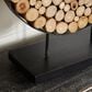 Maple and Jade Abstract Decorative Sculpture with Stand in Oiled Brown and Black, , large