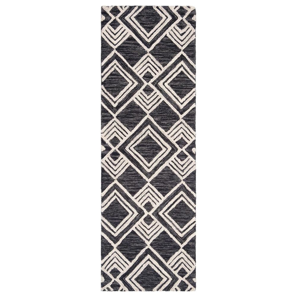 Safavieh Micro-Loop MLP154H 2"3" x 7" Charcoal and Ivory Runner, , large