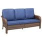 Hearth and Haven Outdoor PE Wicker Sofa with Deep Seat Cushions in Blue, , large