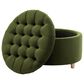 Regency Global Sourcing Knight 28" Round Storage Ottoman in Emerald Green, , large
