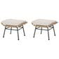 Hearth and Haven Montana Outdoor Ottoman with Beige Cushion in Light Brown and Black (Set of 2), , large
