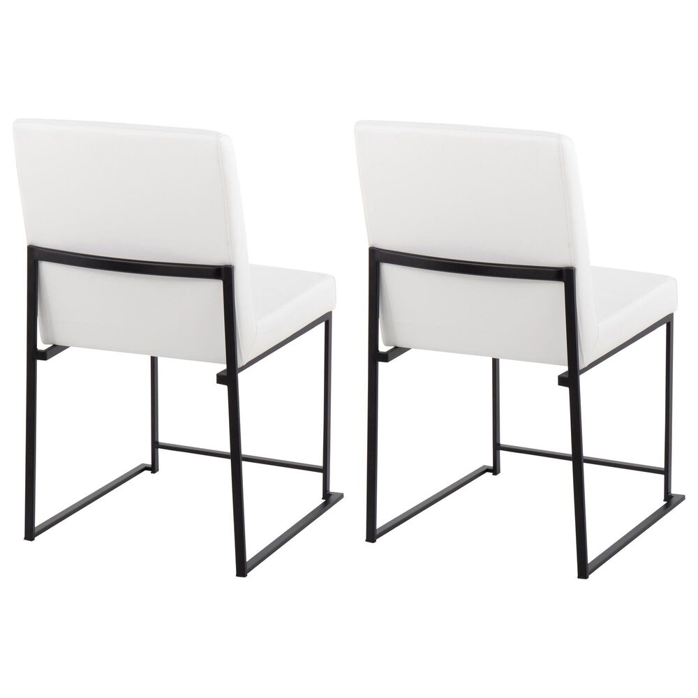 Lumisource Fuji Dining Chair with White Faux Leather Cushion in Black &#40;Set of 2&#41;, , large