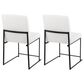 Lumisource Fuji Dining Chair with White Faux Leather Cushion in Black (Set of 2), , large