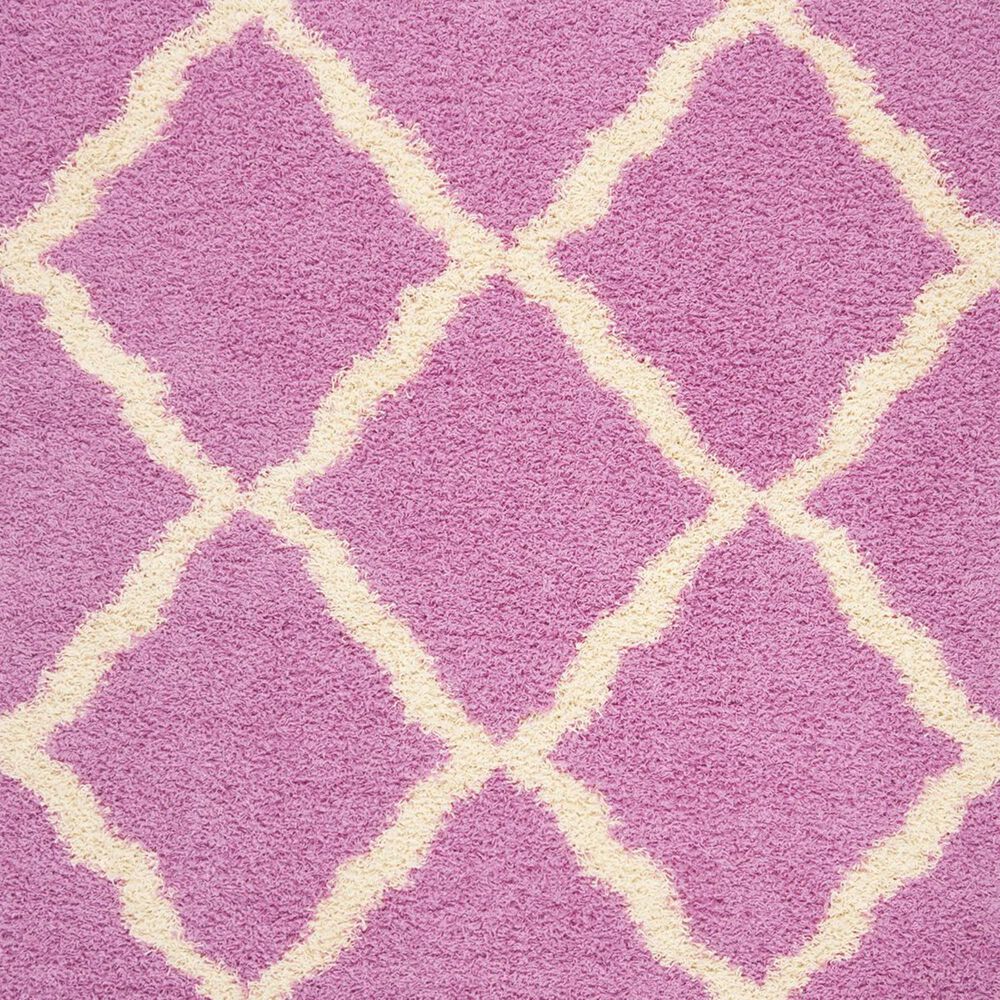 Safavieh Dallas Shag SGD257I-6R 6&#39; x 6&#39;  Pink/Ivory Round Rug, , large