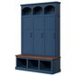 HOMLUX 5-Hook Hall Tree with 3 Hidden Storage in Blue and Walnut, , large