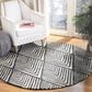 Safavieh Micro-Loop MLP151H 5" Round Charcoal and Ivory Area Rug, , large
