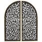 Maple and Jade 36" x 15" Floral Arched Wall Decor with Intricate Carvings in Brown and Whitewashed (Set of 2), , large