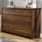 Sauder River Ranch 6-Drawer Dresser in Grand Walnut, , large