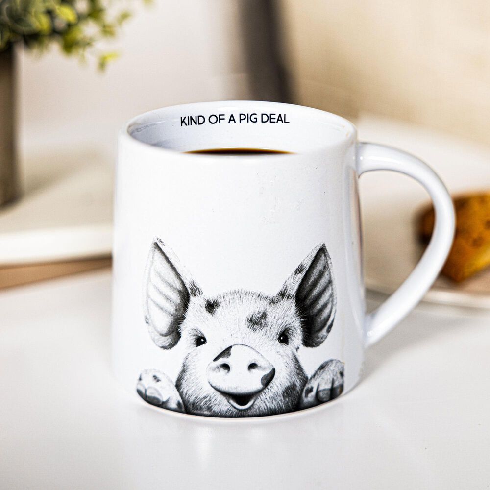 Pavilion Pig Deal 17 Oz Mug in Gray and White, , large