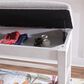 Linon Home Decor Marcum Counter Bench with Grey Cushion in Cream, , large