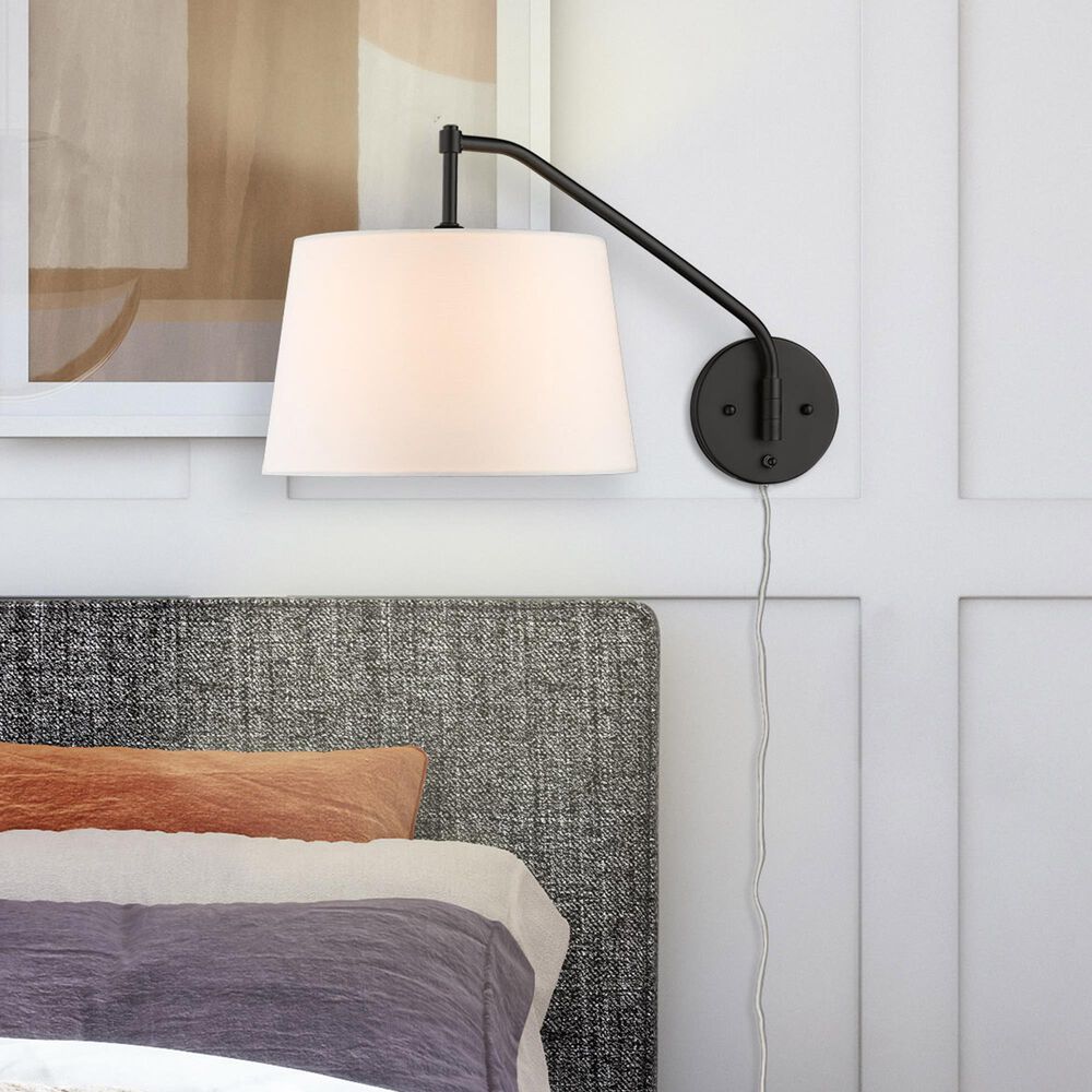 Golden Lighting Ryleigh 1-Light Articulating Wall Sconce in Matte Black, , large