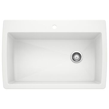 Blanco Diamond 34" Super Single Dual Mount Kitchen Sink in White, , large