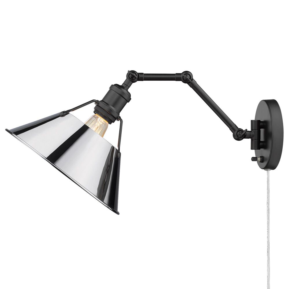 Golden Lighting Orwell 1-Light Wall Sconce in Matte Black and Chrome, , large
