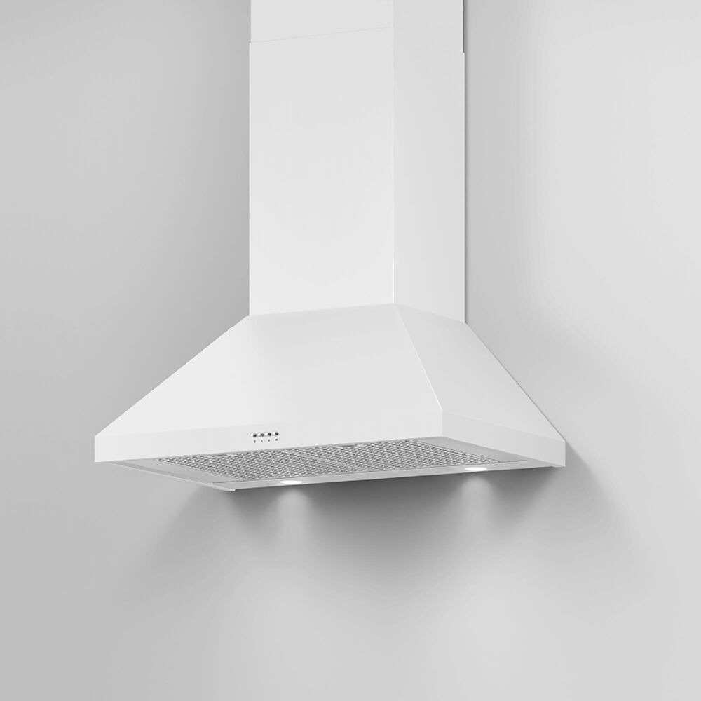 Fisher &amp; Paykel 30&quot; Classic Wall Hood with Pyramid Chimney in White, , large