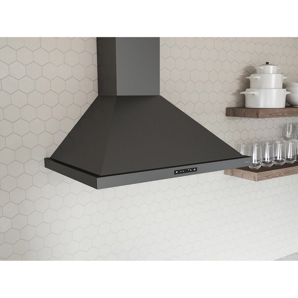 Zephyr Core Series Ombra 36&quot; Wall Mount Convertible Range Hood with Blower in Black Stainless, , large