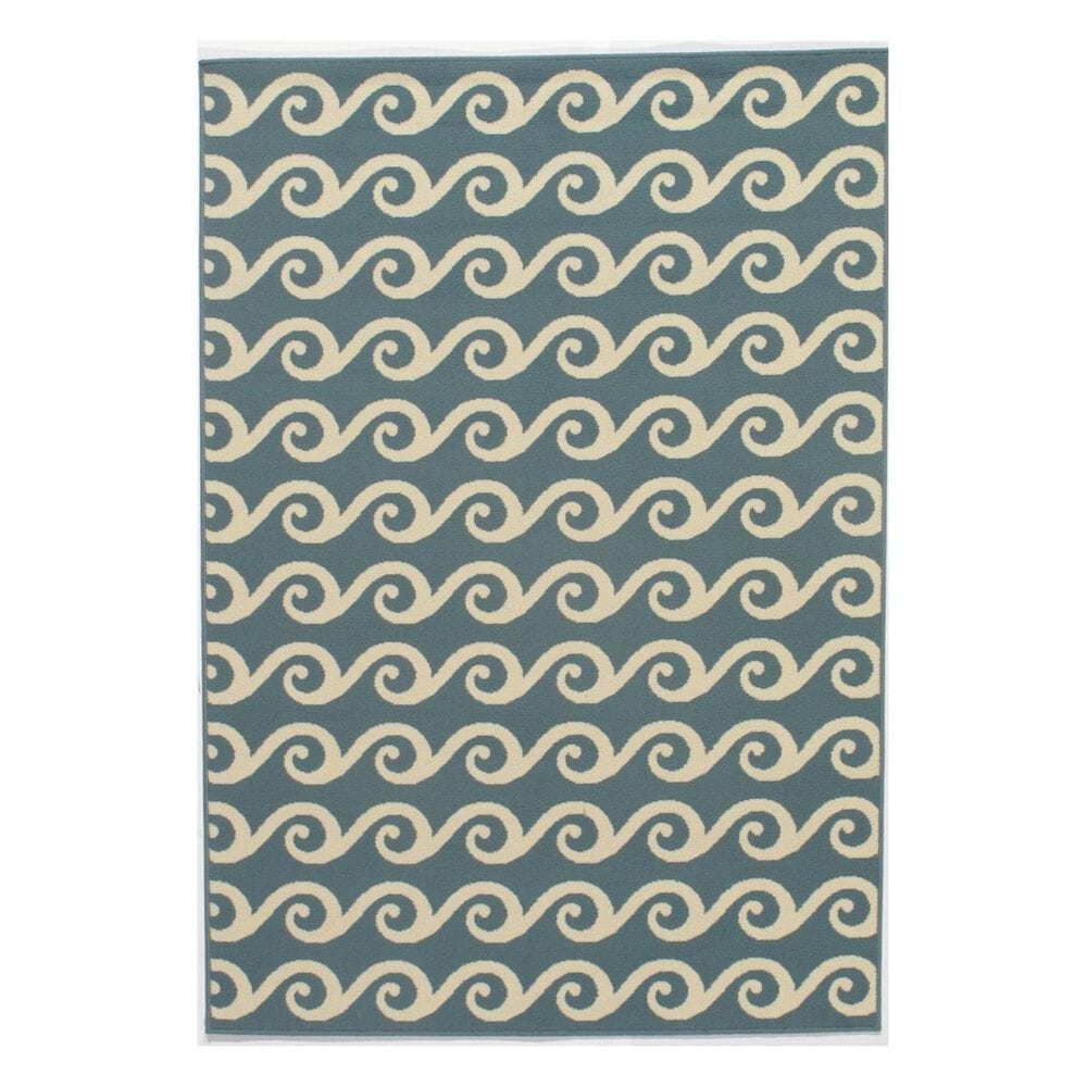 Momeni Baja BAJ-14 6"7" x 9"6" Blue Area Rug, , large