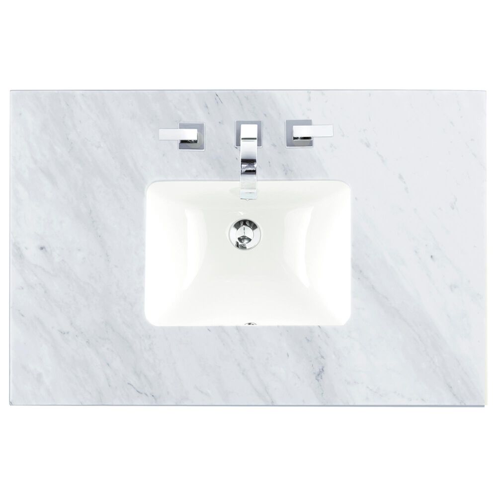 James Martin 36" Single Vanity Top with Rectangle Sink in Carrara White, , large
