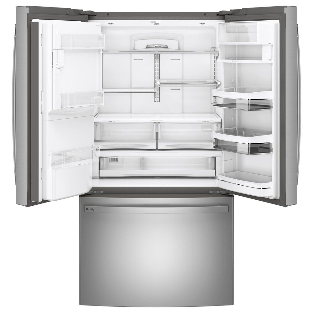 GE Profile 22.1 Cu. Ft. French-Door Refrigerator with Hands-Free AutoFil in Fingerprint Resistant Stainless Steel, , large