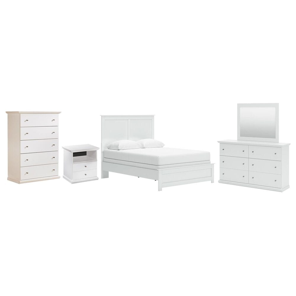 Ashley Bostwick Shoals 5-Piece Queen Panel Bedroom Set in White, , large