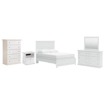 Ashley Bostwick Shoals 5-Piece Queen Panel Bedroom Set in White, , large