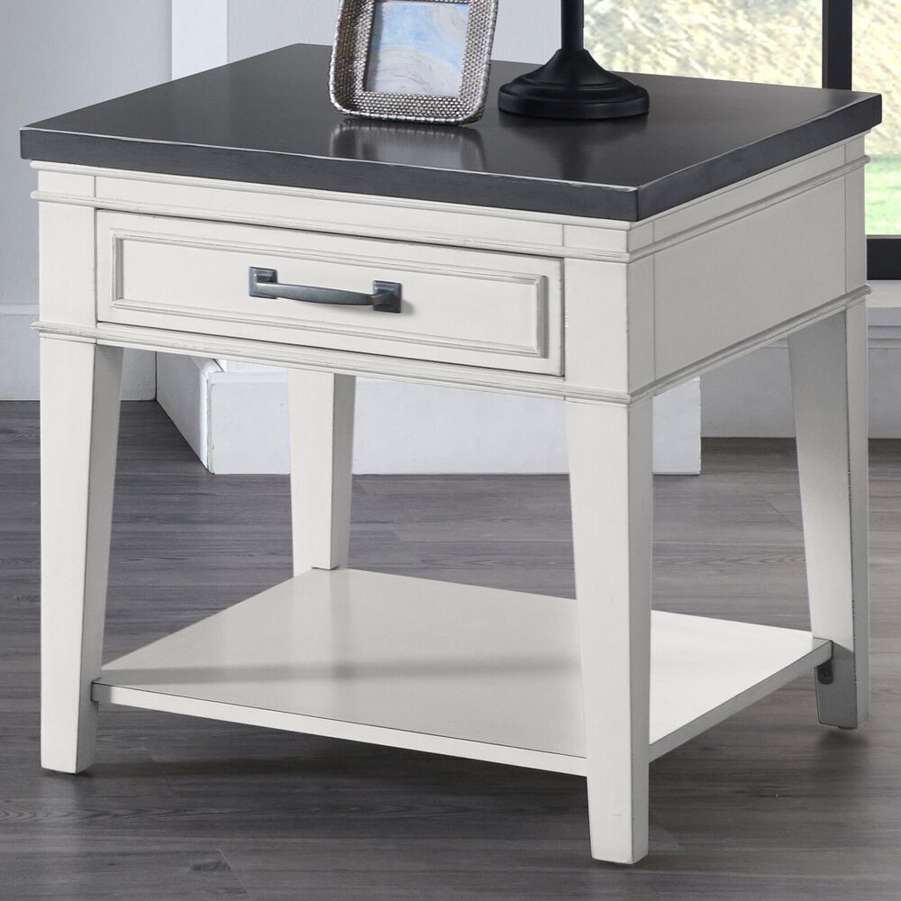 Martin Svensson Home Del Mar End Table in Antique White/Grey, , large
