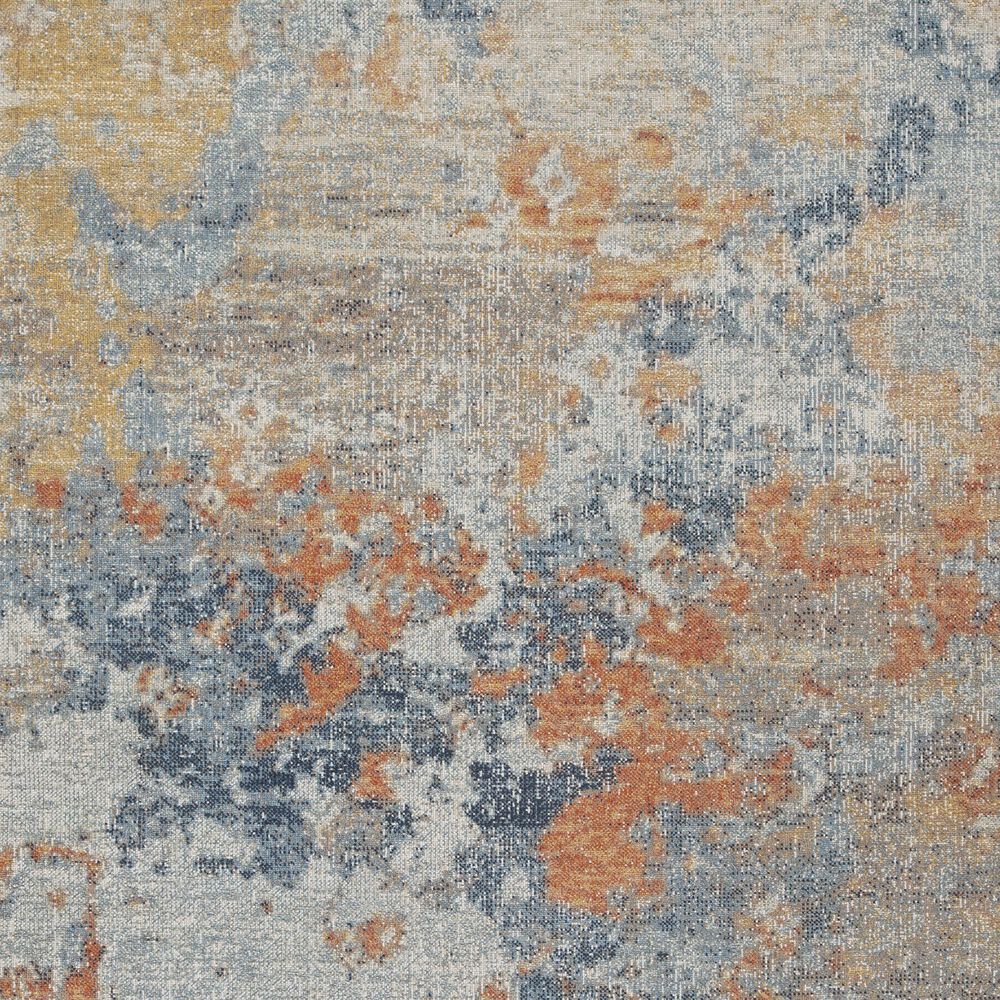 Ashley Wraylen 5&#39;3&quot; x 7&#39; Orange, Blue and Gray Indoor/Outdoor Area Rug, , large