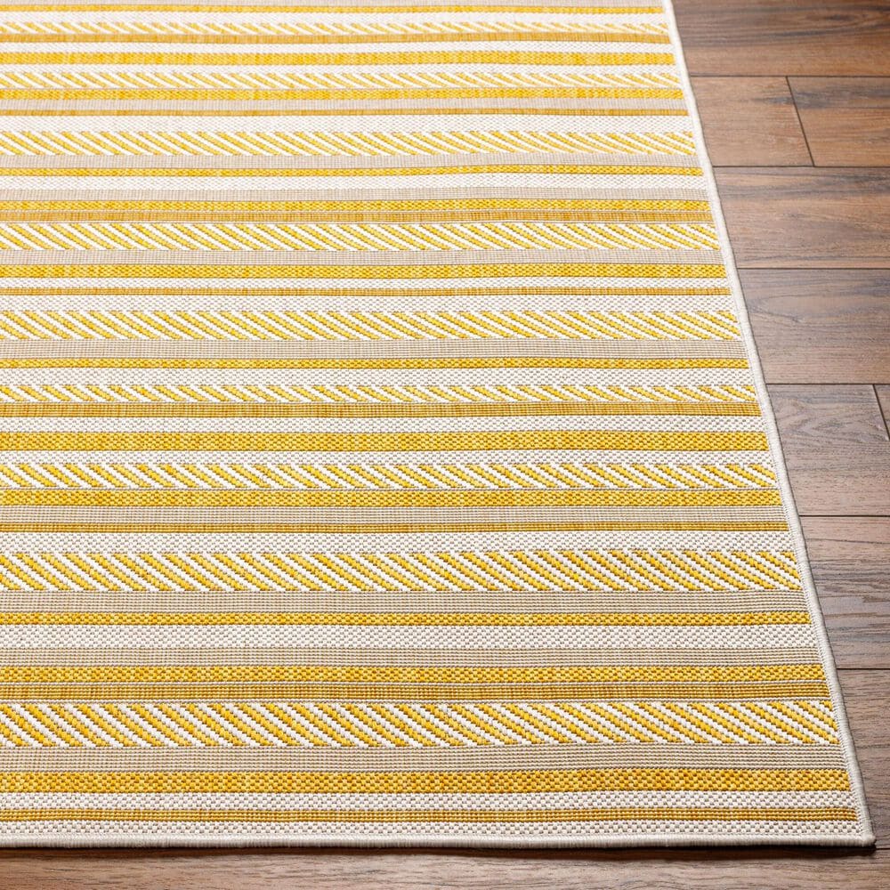 Surya Eagean EAG-2424 Mustard and Ivory 6&#39;7&quot; Square Indoor/Outdoor Area Rug, , large