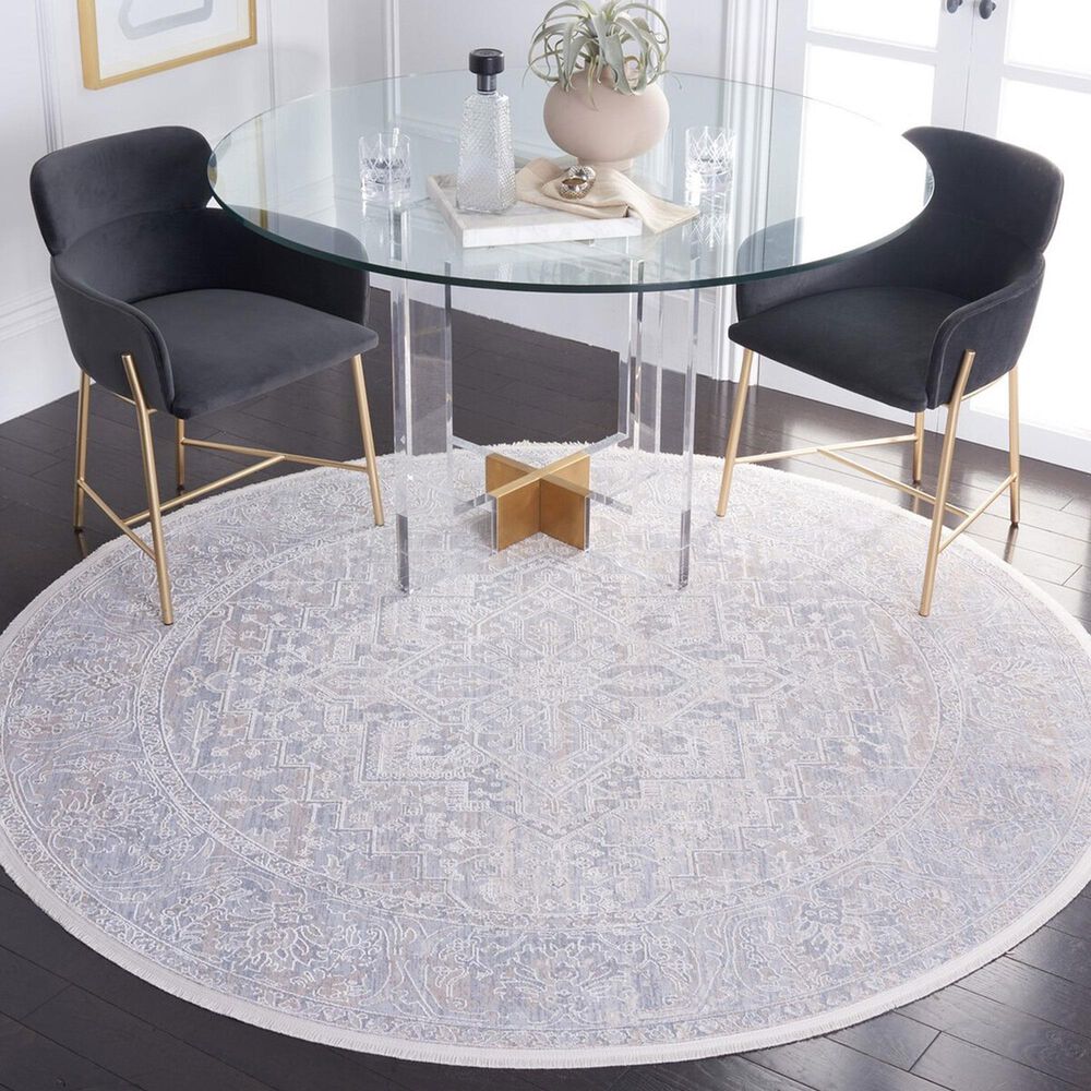 Safavieh Marmara 6&#39;7&quot; Round Beige, Grey and Blue Area Rug, , large