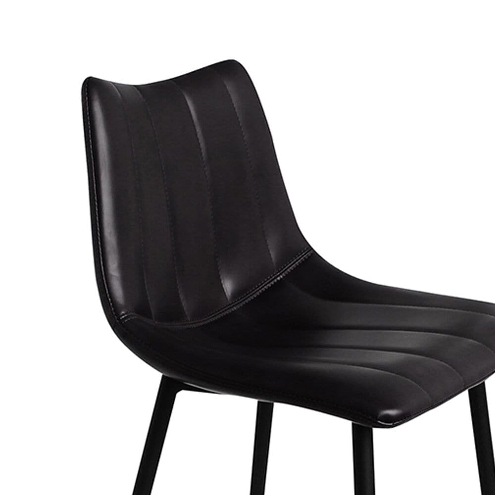 Moe's Home Collection Alibi Counter Stool in Black Faux Leather, , large