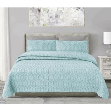 US Home Brands Cato 3-Piece King Quilt Set in Seafoam, , large