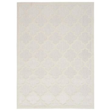 Nourison Easy Care 9" x 12" Ivory and White Indoor/Outdoor Area Rug, , large