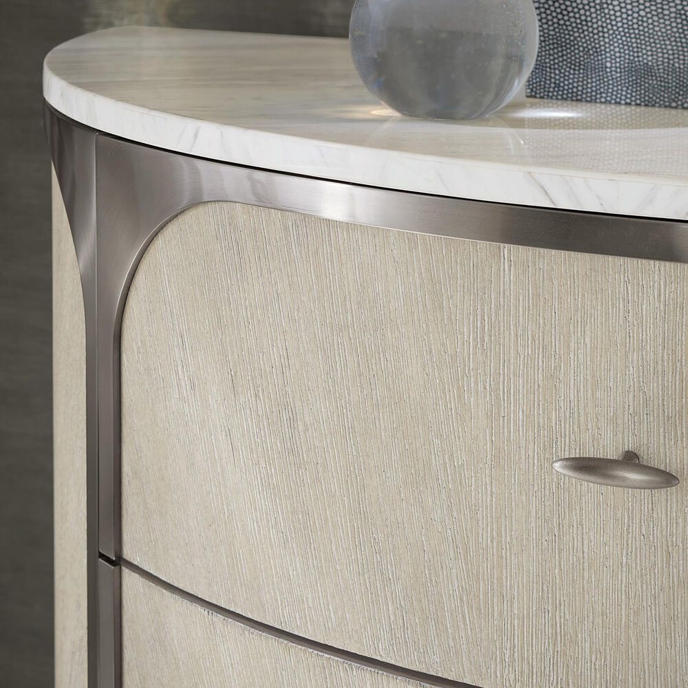 Hooker Furniture Modern Mood 2-Drawer Nightstand in Diamond, Pewter, White and Gray, , large