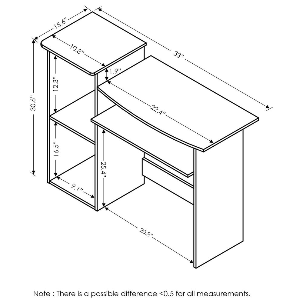 HOMLUX Multipurpose Computer Gaming Desk in Light Cherry and Black, , large