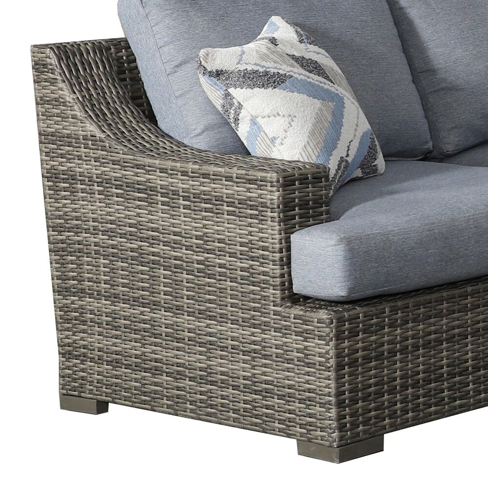 Summit Home Nantucker Bay 4-Piece Patio Sectional in Double Duck Washed Denim, , large