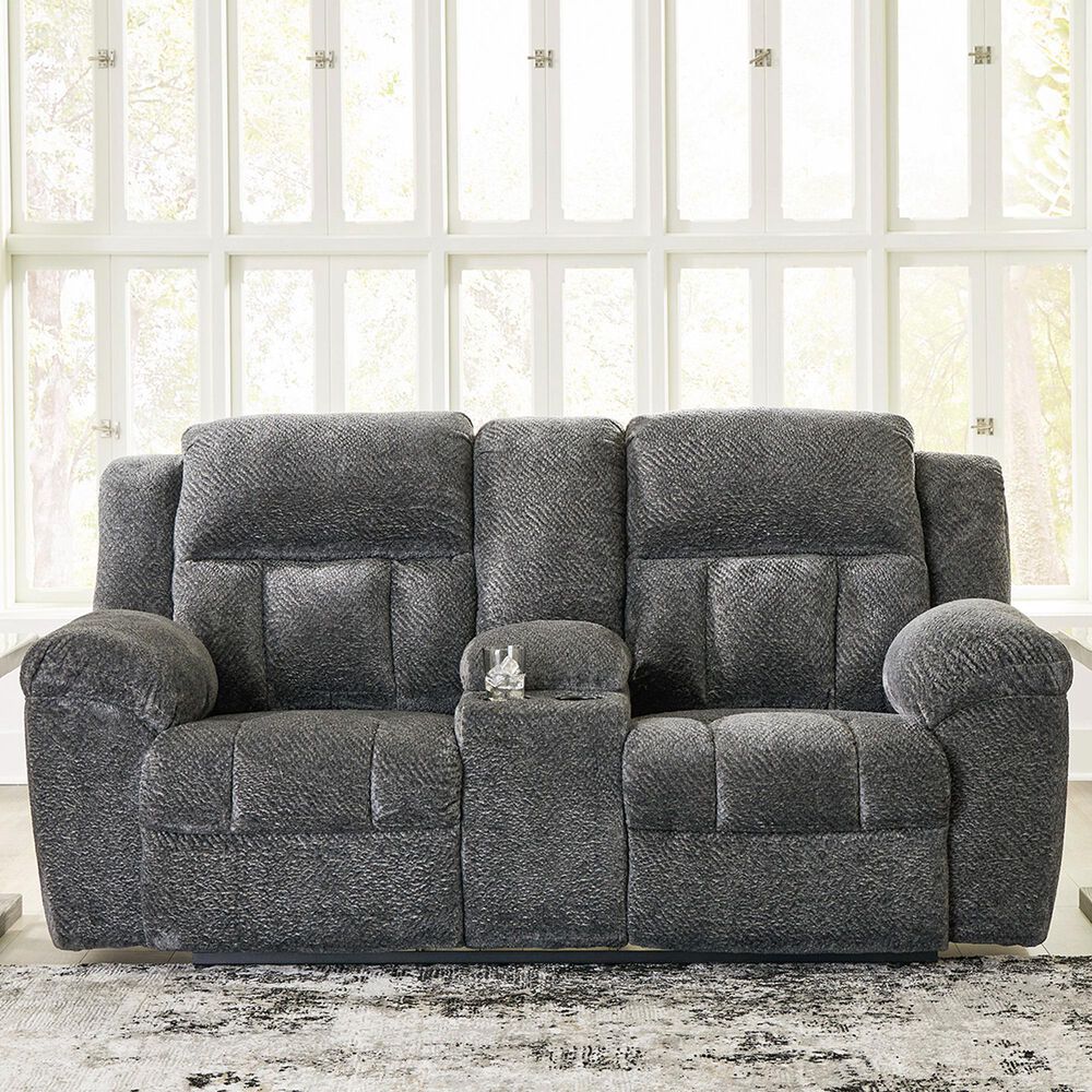 Ashley Frohn Manual Reclining Loveseat in Graphite, , large