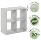 HOMLUX 4-Cube Reversible Open Back Bookshelf in Light Grey, , large