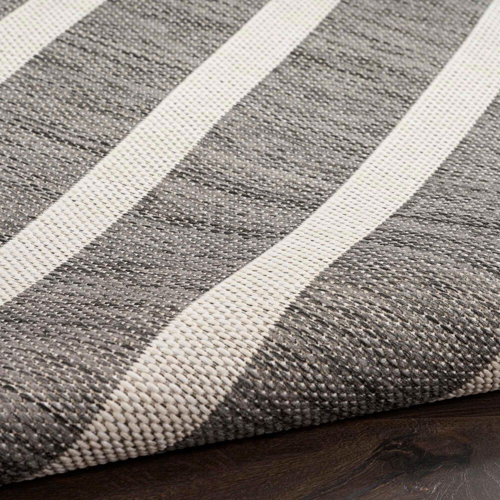 Nourison Positano POS03 Charcoal and Ivory 6&#39; x 9&#39; Indoor/Outdoor Area Rug, , large