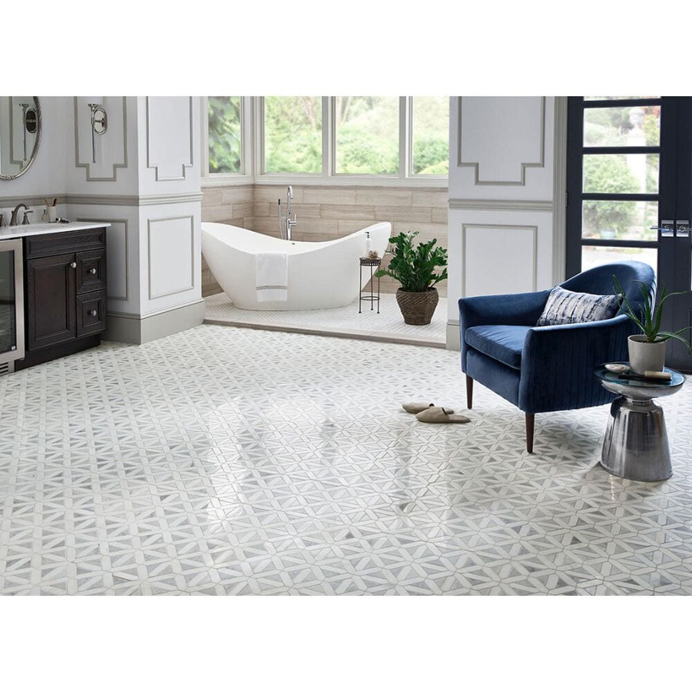 MS International Bianco Dolomite Grey and White 12&quot; x 12&quot; Polished Natural Stone Tile, , large