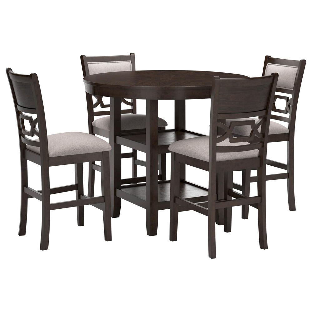 Ashley Langwest 5-Piece Counter Height Dining Set in Cherry Brown, , large