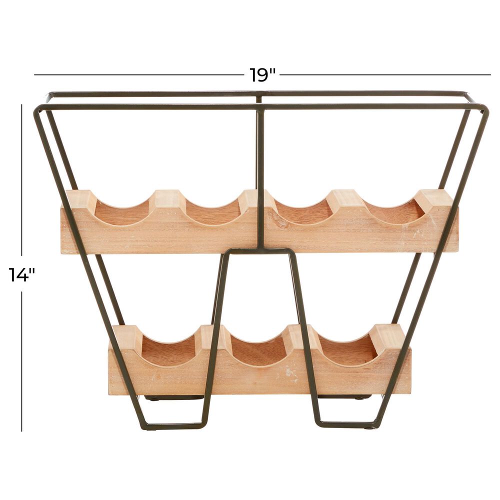 Maple and Jade 14&quot; Wood Wine Rack in Brown, , large