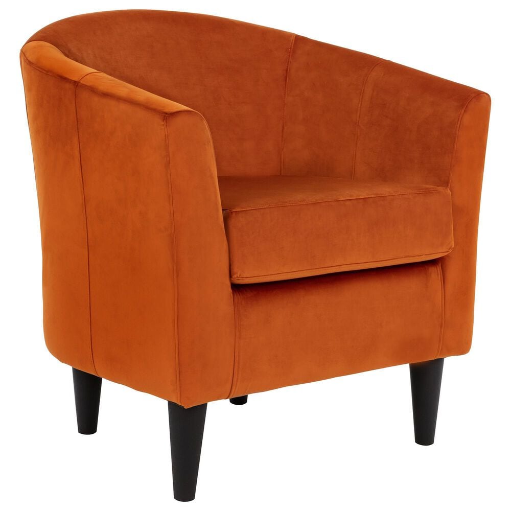 Overman International Corp Chantel Accent Chair in Orange Velvet, , large