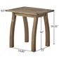 Hearth and Haven Selma Outdoor End Table with Slatted Top and Curved Legs in Natural Stained, , large