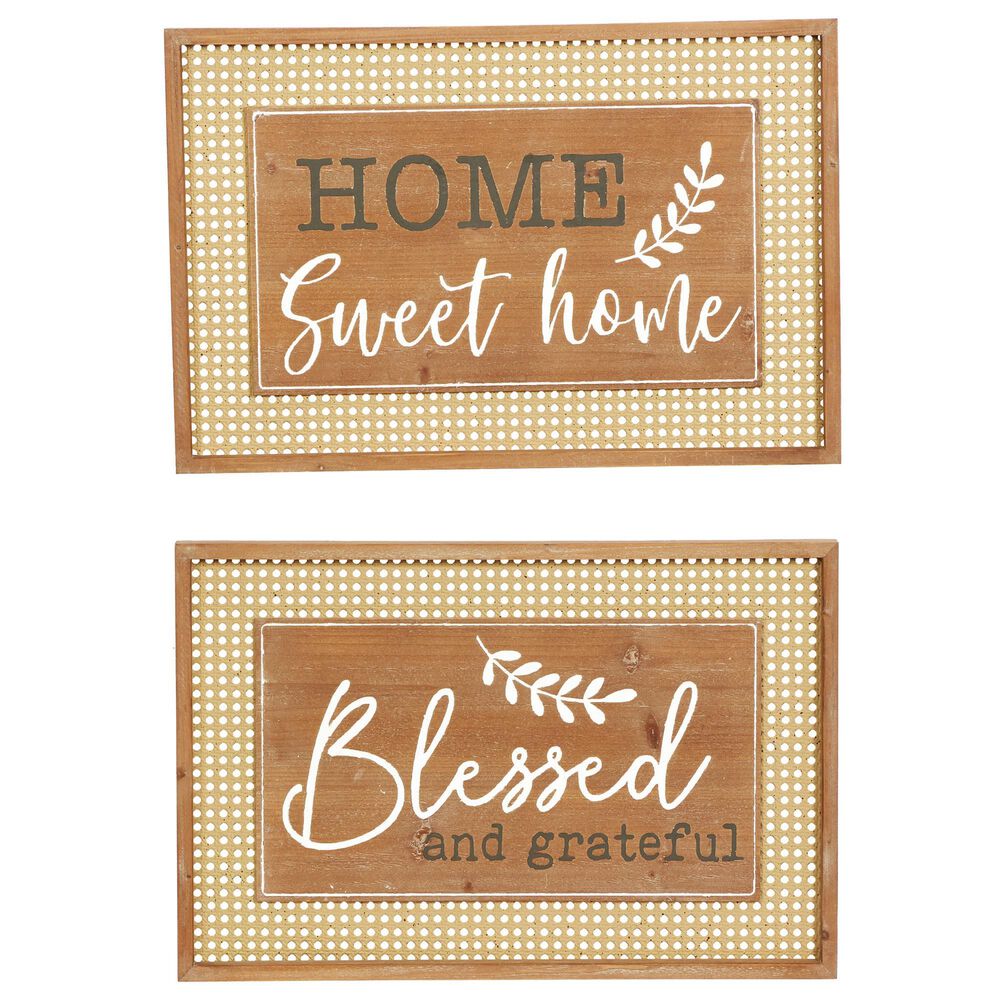 Maple and Jade Farmhouse Wall Decor in Natural Brown (Set of 2), , large